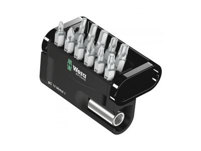 Wera 05057424001 Bit-Check 12 M&eacute;tal 1, 12 pi&egrave;ces, Noir