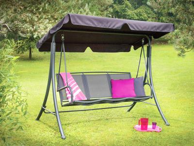 Balancelle de Jardin 3 Personnes - Anthracite - 194 x 126 x 163 cm