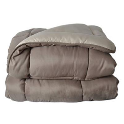 Couette Microfibre Bicolore 400 gr/m2 - Taupe/Lin - 200 x 200 cm