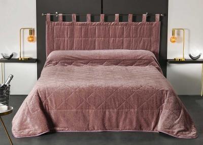 Coussin T&ecirc;te de Lit &agrave; l' Aspect Velours Rose 160 x 70 cm - Rose