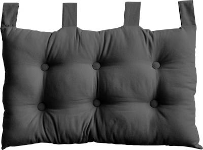 T&ecirc;te de lit coussin Panama &agrave; suspendre - 70 x 45 cm - Gris fonc&eacute;