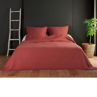 Jet&eacute; de lit terra cotta capitonn&eacute; style boutis - 230x250cm - Rouille