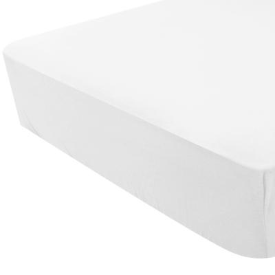 Drap housse enfant uni en jersey Coton Blanc 50x100