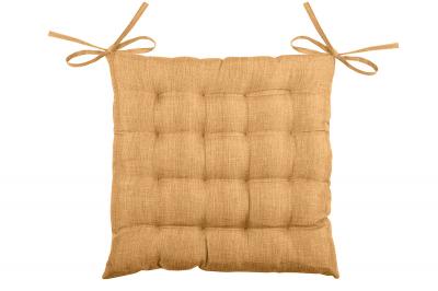 Galette de chaise unie en 16 points Camel 40 x 40 cm - Camel
