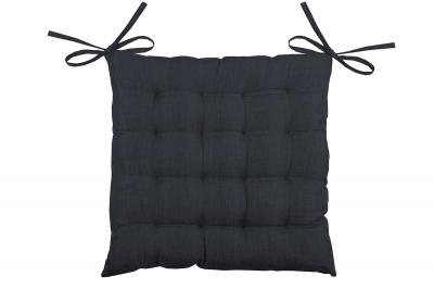Galette de chaise unie en 16 points Charbon 40 x 40 cm - Charbon