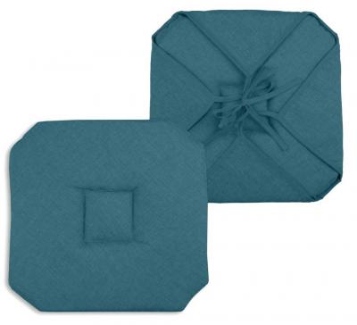 Galette de chaise italienne et unie Turquoise 40 x 40 cm - Turquoise