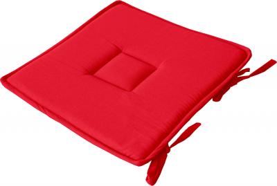 Galette plate unie en coton passepoil et nouettes - Rouge - 40 x 40 cm