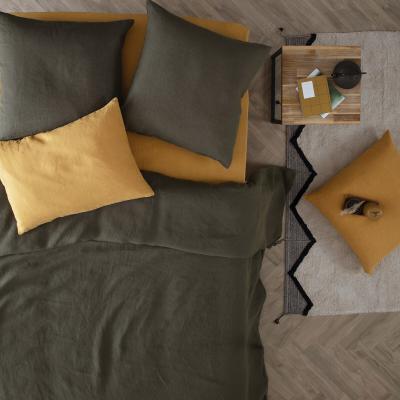 Housse de couette en 100% lin - Vert kaki - 240 x 260 cm