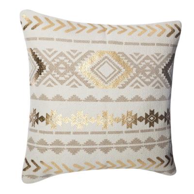 Homemaison - Housse de coussin Ethnique et or Beige 40 x 40cm - Beige