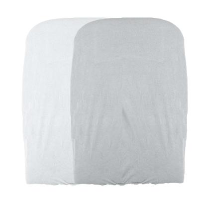 Lot de 2 housses de matelas &agrave; langer - Blanc/Perle - 50 X 75 cm