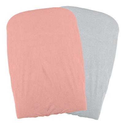 Lot de 2 housses de matelas &agrave; langer - Peche/Perle - 50 X 75 cm