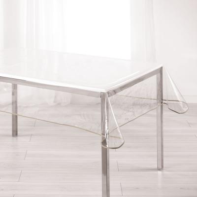 Nappe rectangulaire finition biais color&eacute; polyester taupe 240 x 140
