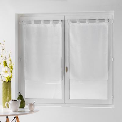 Paire de Petits Vitrages Droits &agrave; Passants Blanc 60 x 120 cm - Blanc