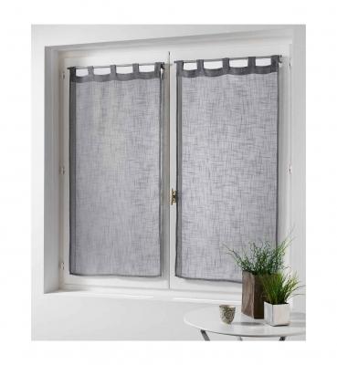 Paire droite passants 2 x 60 x 120 cm effet lin tisse haltona Gris