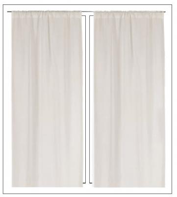 Paire vitrage &agrave; passe tringle polyester naturel 45 x 180 cm