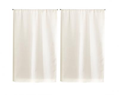 Paire vitrages &eacute;tamine passe tringle blanc 55 x 120 cm Blanc Linder
