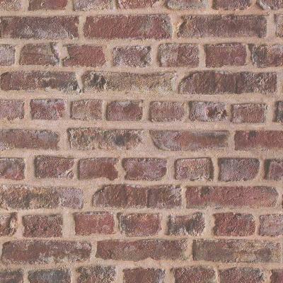 Papier peint LUTECE imprim&eacute; briques sabl&eacute;es - Rouge - 10.05 m x 0,53 m