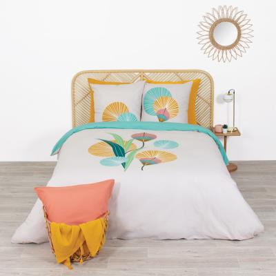 Housse de couette et taie d'oreiller coton Gana 220x240 cm