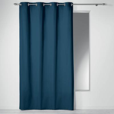 Rideau &agrave; illets 100 % coton Panama - Marine - 140 x 240 cm