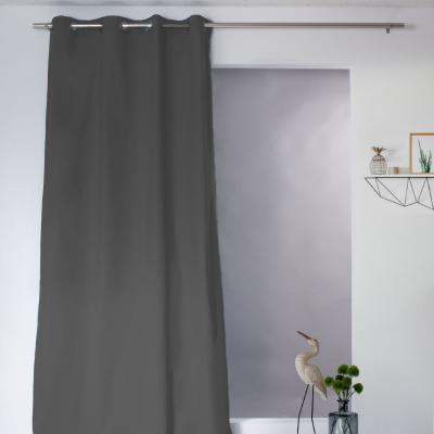 Enjoy Home - Rideau uni effet bachette - 135 x 240 cm - Gris fonc&eacute;