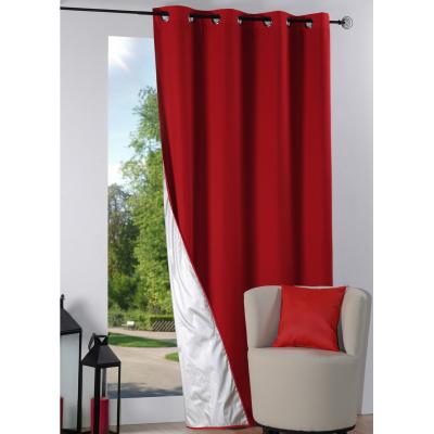 Rideau isolant &agrave; oeillets doubl&eacute; - Rouge - 135 x 240 cm