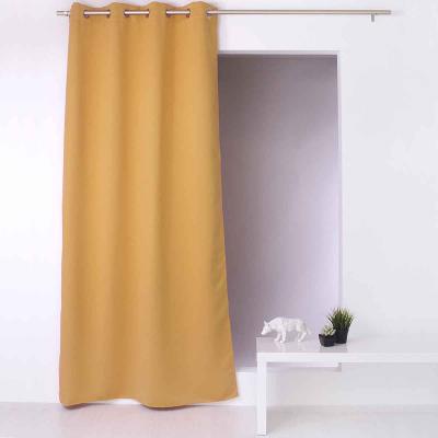 Rideau occultant fil noir avec 8 illets - Moutarde - 140 x 240 cm