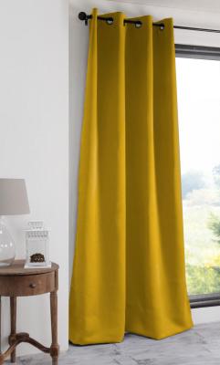 Rideau Occultant Uni 210gr/m2 - Moutarde - 140 x 280 cm