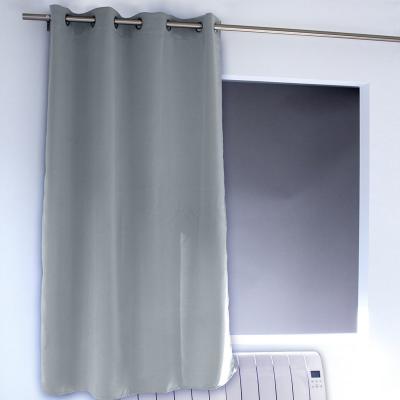 Rideau occultant uni avec 8 illets - Gris - 140 x 180 cm