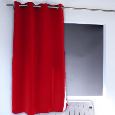 Rideau occultant uni avec 8 illets - Rouge - 140 x 180 cm