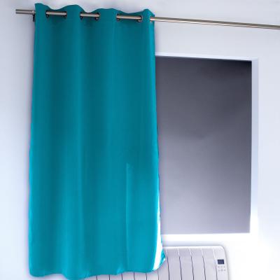Rideau occultant uni avec 8 illets - Turquoise - 140 x 180 cm