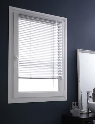 Store v&eacute;nitien aluminium 25mm sans percer - Gris - L87 x H150cm - Gris