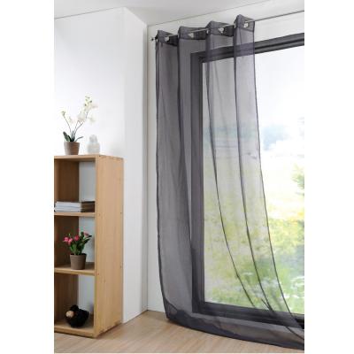 Voilage Uni l&eacute;ger avec 16 Coloris Anthracite 135 x 260 cm - Anthracite