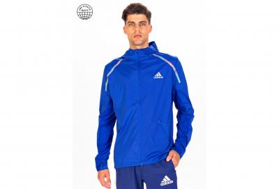 Veste impermeable adidas running marathon bleu homme