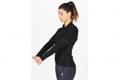 Odlo Femme Bl Top Turtle Neck L/S Half Zip Active X Tricot, Noir, L EU