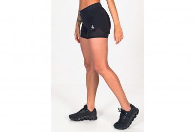 Odlo - Women's 2-In-1 Shorts Zeroweight 3'' - Short taille L, noir