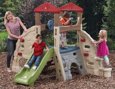 Step2 Alpine Ridge Aire de Jeux Enfant avec Toboggan pour Enfants ext&eacute;rieur / jardin - Multicolore