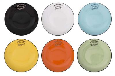 Assiettes &agrave; dessert color&eacute;es (par 6)