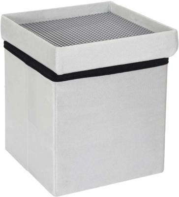 Coffre pouf pliable compatible briques de construction Gris Clair