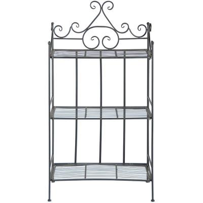 Etag&egrave;re pliante &agrave; plantes arabesques droite 3 niveaux