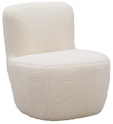 Fauteuil pouf en polyester et bois nuage