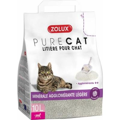 Liti&egrave;re pour Chat Pure Cat min&eacute;rale agglom&eacute;rante ++ l&eacute;g&egrave;re 10l - Zolux