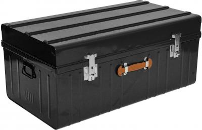 Malle m&eacute;tallique noire avec poign&eacute;e en polyur&eacute;thane 265 litres - Noir