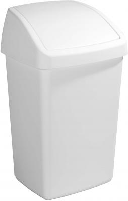 Poubelle blanche avec couvercle basculant Delta 50 litres - Blanc