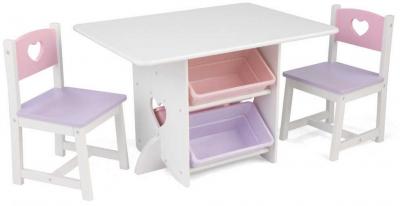 Table et 2 chaises enfants blanches