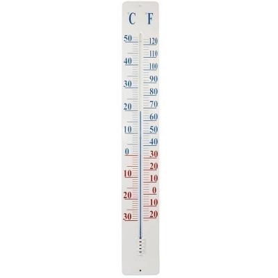 World Of Weather - Thermom&egrave;tre 90 ext&eacute;rieur sur plaque M&eacute;tal