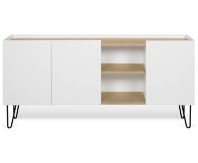 Buffet NINA Ch&ecirc;ne claire Blanc Dimensions: 180cm x 42cm x83cm