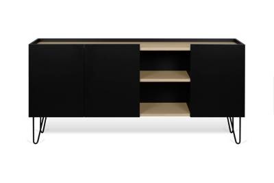 Buffet design contemporain Nina, TEMA HOME - Bois recycl&eacute; Noir