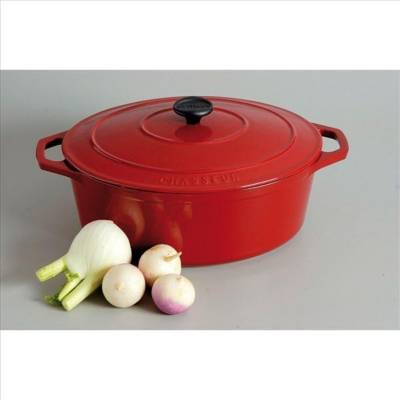 CHASSEUR Cocotte en fonte ovale 35 cm Rubis - Sublime