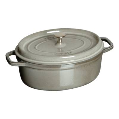 Cocotte ovale en fonte &eacute;maill&eacute;e 37cm gris graphite - 1103718 1103718