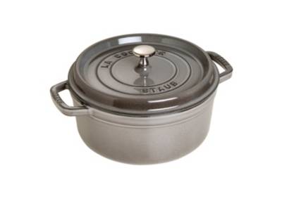 STAUB Cocotte en Fonte, Ronde, &Oslash; 22 cm, 2,6 L, Gris Graphite